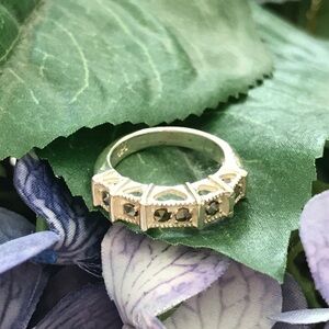 Vintage 925 Sterling Silver Marcasite Ring